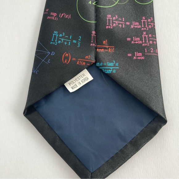 Math Tie Necktie Mens Education Algebra Geometry Equations Professor Teacher Tie - Picture 6 of 7